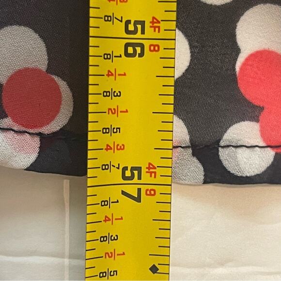 R & K Sheer Navy White Polka Dots Pleated Belted Feminine Maxi Dress NWOT Size 8 - Picture 13 of 13